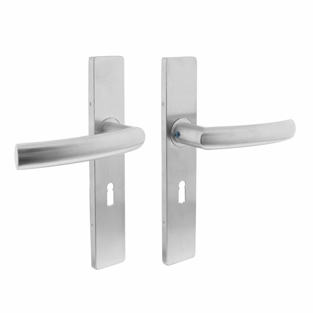 Intersteel Deurkruk Blok op rechthoekig schild rvs geborsteld SL56