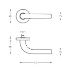 Intersteel Deurkruk Elena op rozet mat zwart 1