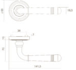 Intersteel Deurkruk Emily op rozet oud grijs 1