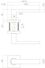 Intersteel Deurkruk Hera op vierkant rozet mat zwart 1