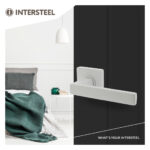 Intersteel Deurkruk Hera op vierkante rozet 55x55x10mm wit 2