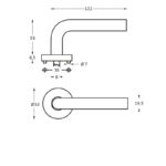 Intersteel Deurkruk Jupiter op rozet met 7 mm nok rvs geborsteld 1