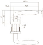 Intersteel Deurkruk Jupiter op rozet met ring met veer rvs geborsteld 1