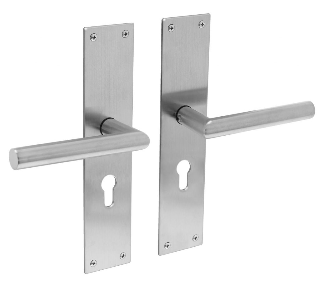 Intersteel Deurkruk Jura met schild 250x55x2mm rvs geborsteld PC55