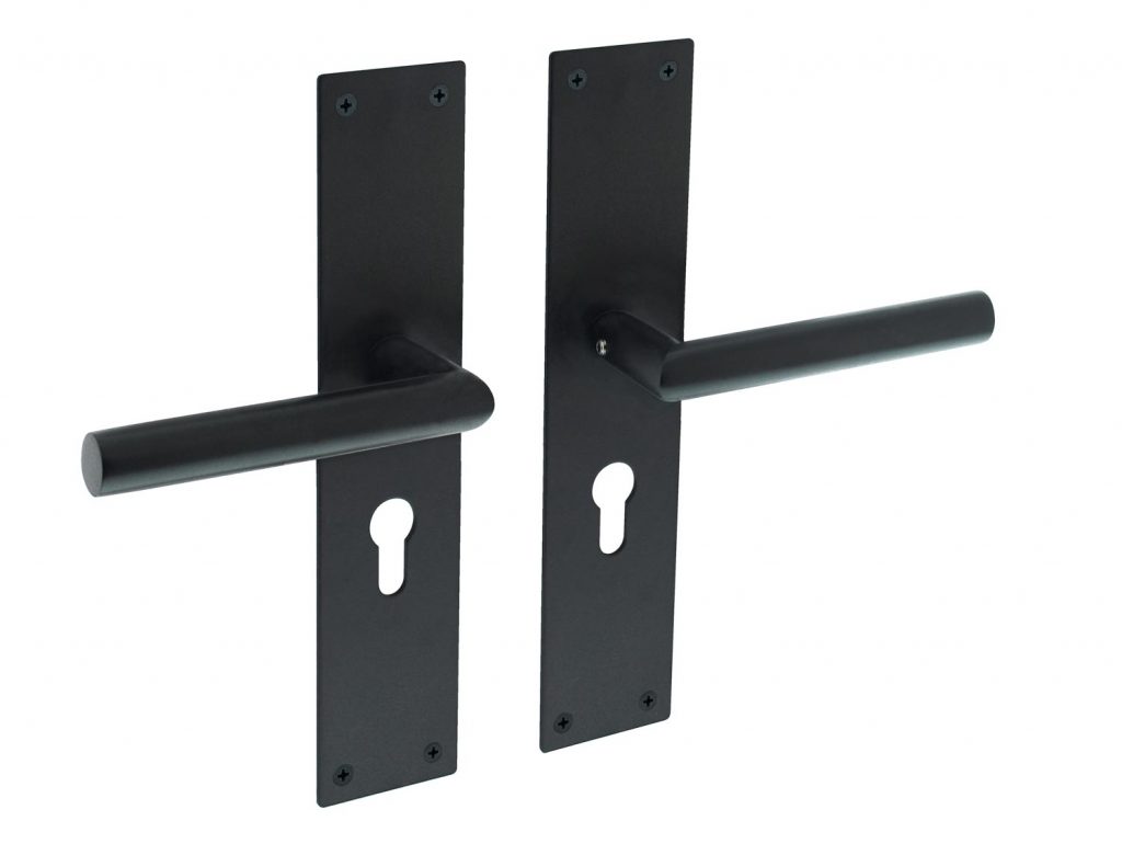 Intersteel Deurkruk Jura met schild 250x55x2mm zwart PC55