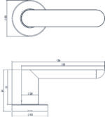 Intersteel Deurkruk Massief strak elegant op rozet met ring met veer rvs geborsteld 1
