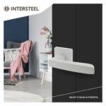 Intersteel Deurkruk Minos op vierkante rozet 55x55x10mm wit 2