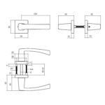 Intersteel Deurkruk Moora op rozet 55x55x10 mm aluminium zwart 1