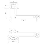 Intersteel Deurkruk Moors No.2 met ronde rozet o52x5mm geveerd rvs 1