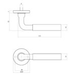 Intersteel Deurkruk Palma met rozet o49x7mm verdekt messing getrommeld 1