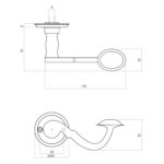 Intersteel Deurkruk Posthoorn met rozet o50x5mm schroefgat mat zwart 1