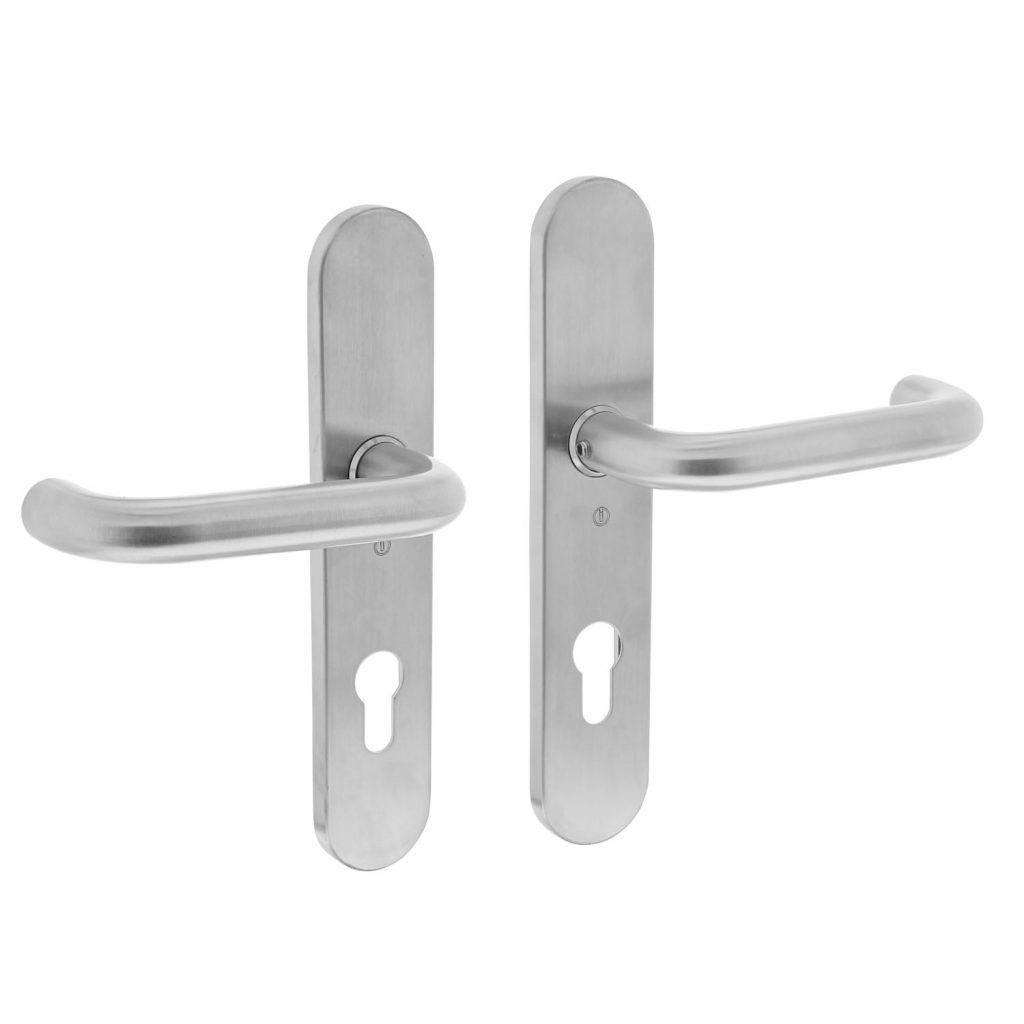 Intersteel Deurkruk Rond op schild rvs geborsteld PC72