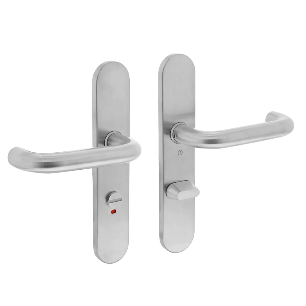 Intersteel Deurkruk Rond op schild rvs geborsteld WC638