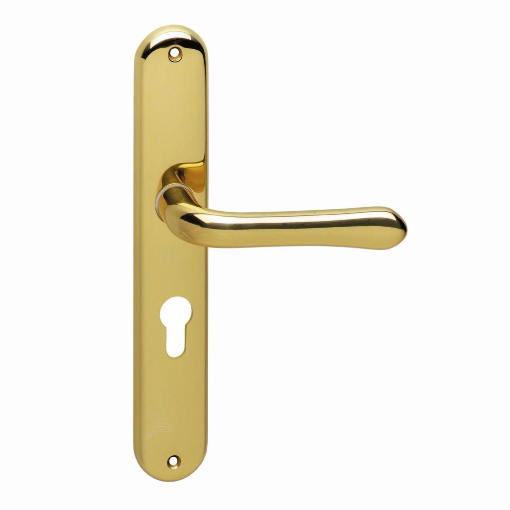 Intersteel Deurkruk Saturnus op schild messing gelakt PC55