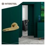 Intersteel Deurkruk Sigaar op rozet messing gelakt 3