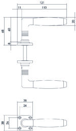 Intersteel Deurkruk Ton Palissander met vierkant rozet nikkel 1