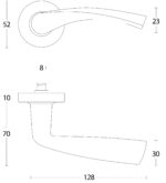 Intersteel Deurkruk Vlinder op rozet met ring met veer rvs geborsteld 1