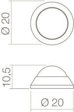 Intersteel Deurstop bol o20mm wandmontage rvs geborsteld 1