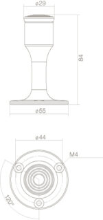 Intersteel Deurstop recht model mat zwart 1