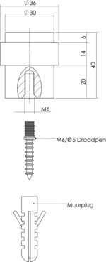 Intersteel Deurstop vloermontage 30mm rvs geborsteld 1