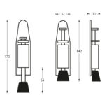 Intersteel Deurvastzetter 142 mm rvs geborsteld 1