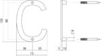Intersteel Huisletter C 100 mm rvs geborsteld 1