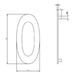 Intersteel Huisnummer 0 150mm rvs geborsteld 1