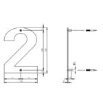 Intersteel Huisnummer 2 150x2mm rvs geborsteld 1