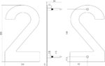 Intersteel Huisnummer 2 200 mm rvs geborsteld 1