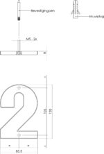 Intersteel Huisnummer 2 chroom mat 1