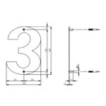 Intersteel Huisnummer 3 150x2mm rvs geborsteld 1