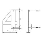 Intersteel Huisnummer 4 150x2mm rvs geborsteld 1