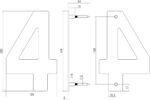 Intersteel Huisnummer 4 200 mm rvs geborsteld 1