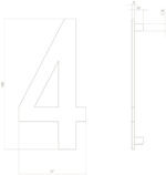 Intersteel Huisnummer 4 rvs mat zwart 1