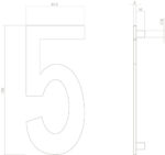 Intersteel Huisnummer 5 rvs mat zwart 1