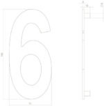 Intersteel Huisnummer 6 rvs mat zwart 1
