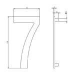 Intersteel Huisnummer 7 150mm rvs geborsteld 1