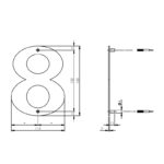 Intersteel Huisnummer 8 150x2mm rvs geborsteld 1