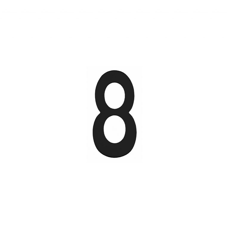 Intersteel | Huisnummer 8 | RVS/Mat Zwart