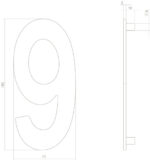 Intersteel Huisnummer 9 rvs mat zwart 1