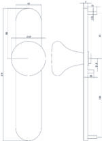 Intersteel Knop Paddenstoel op schild met nok rvs geborsteld Blind 1