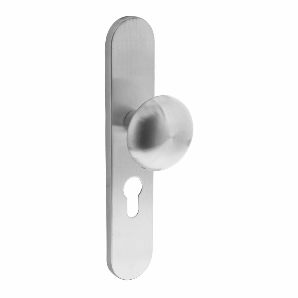 Intersteel Knop Paddenstoel op schild met nok rvs geborsteld PC55