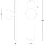 Intersteel Knop Paddenstoel op schild rvs geborsteld Blind 1