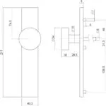 Intersteel Knop op rechthoekig schild rvs geborsteld Blind 1