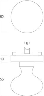 Intersteel Knop op rozet nikkel mat 1