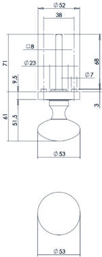 Intersteel Knop op rozet oud grijs 1