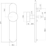 Intersteel Knop op schild rvs geborsteld Blind 1