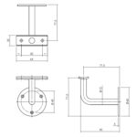 Intersteel Leuninghouder hol zadel rvs geborsteld 1