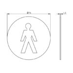 Intersteel Pictogram herentoilet zelfklevend rond rvs geborsteld 1