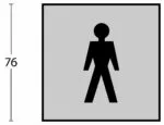Intersteel Pictogram herentoilet zelfklevend vierkant rvs geborsteld 1